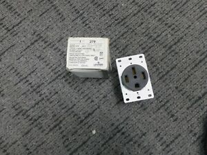 NIB Leviton, 3-Pole, 4 Wire Outlet, Flush Mount, 125/250V, 50A, 279 BRY9450FR