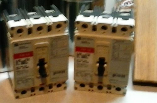 2 FDB3020L CUTLER HAMMER FDB14K INDUSTRIAL CIRCUIT BREAKERS 20 AMPS / 3 POLES