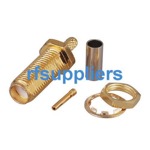 Sma jack female pin bulkhead rf connector long thread straight for rg316 hot for sale