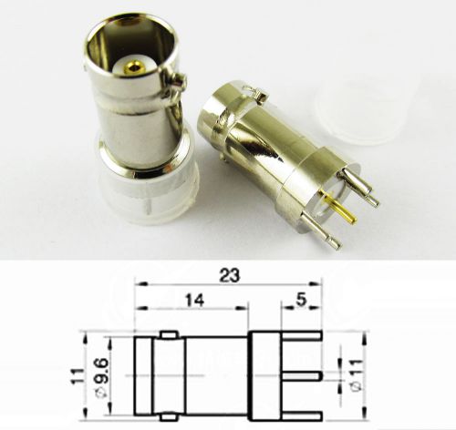 10x copper straight bnc female jack center solder pcb mount rf coaxial connector for sale