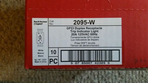 NEW Box of 10, Pass &amp; Seymour, legrand 2095-W GFCI, Duplex Receptacle, White NEW