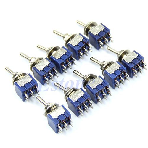 New 6-Pin DPDT ON-ON Mini Toggle Switch 6A 125VAC Mini Switches 5pcs