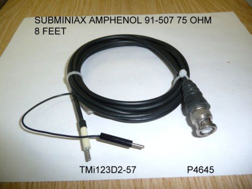 Coaxial cable sub miniax amphenol 91-507 bnc male to probes 75 ohm 8 feet for sale