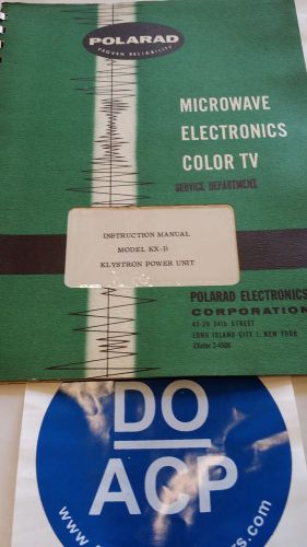 POLARAD MODEL KX-B KLYSTRON POWER UNIT INSTRUCTION MANUAL R3S31