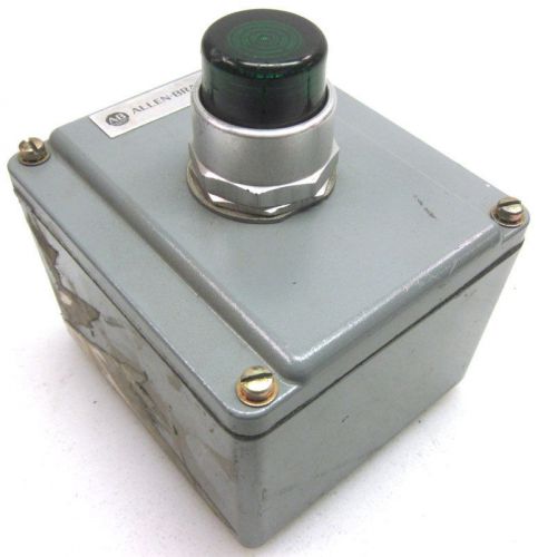 A-b 800t-1tz enclosure w/a-b 800t-qah24g illuminated green push button 24v for sale