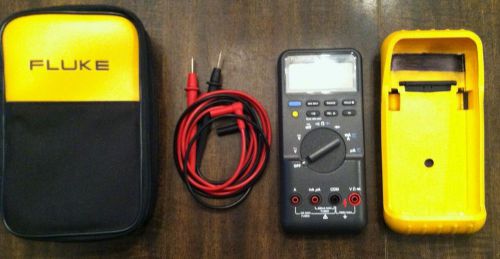 Fluke Model 87 True RMS Multimeter, Rubber, Leads &amp; Case 