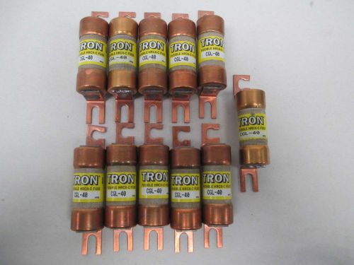 LOT 11 NEW BUSSMANN CGL-40 TRON FUSIBLE HRCII-C 40A AMP 600V-AC FUSE D351267