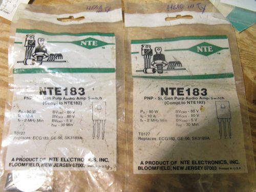 NTE 183/ecg183 qty 2 n.o.s. PNP 10A 2 Mhz TO-127 Transistors FREE SHIP USA/CAN