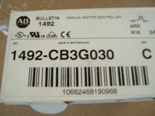 NEW IN BOX ALLEN BRADLEY 1492 CB3G030 1492CB3G030 3 POLE CIRCUIT BREAKER 3 AMP