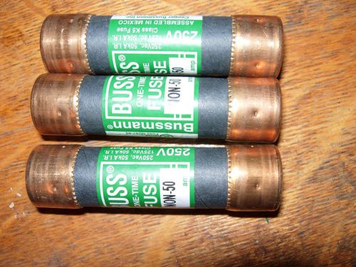 FUSETRON BUSSMANN FUSE NON-50 50 AMP 125V 250 V NEW NO BOX 3/4&#034; X 3&#034; LOT OF 3