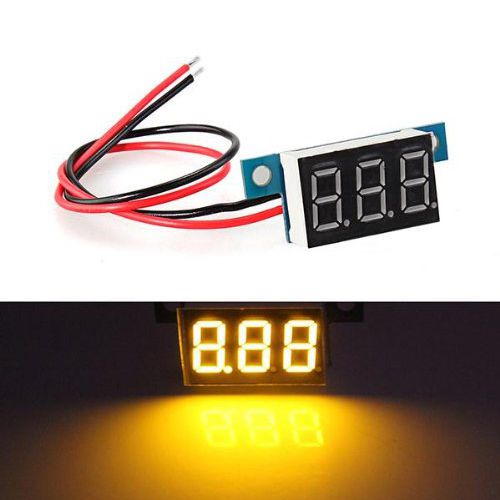 2015 mini yellow led electric digital voltmeter volt meter panel 3.3-17v for sale