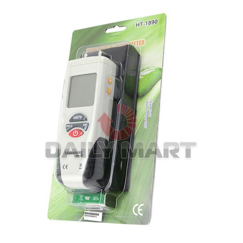 NEW Digital Manometer HT-1890 Differential Air Pressure Meter Gauge Tester