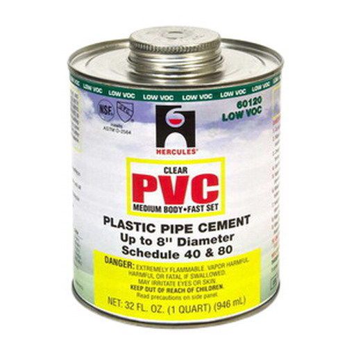 Oatey scs 60120 hercules clear medium body fast set cement, 16 oz can for sale