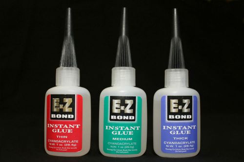 (3) 1 OZ BOTTLES OF E-BOND SUPER GLUE (CYANOACRYLATE)