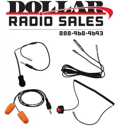 Nascar Racing Radio Kit PTT Helmet Kit Ear Plug Harness Motorola Kenwood 