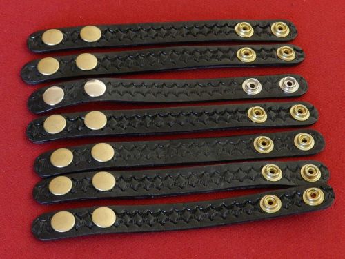 BOSTON LEATHER BLACK BELT KEEPER W/ SNAPS SET OF 7 ~ L@@K!!