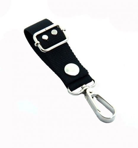 1 police black nylon belt key ring holder plain trigger snaps for sale