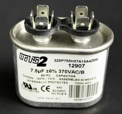 Mars 12907 7.5 MFD/370 VAC Oval Motor Run Capacitor