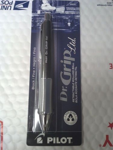 DR. GRIP, CUSTOM METALLIC BLACK BARREL, RETRACTABLE ROLLING BALL, BLACK, FINE