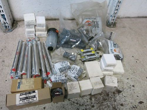 50 PIECE PNEUMATIC LOT, BIMBA, METAL WORK, PHD, DIXON, MONNIER, GAUGES