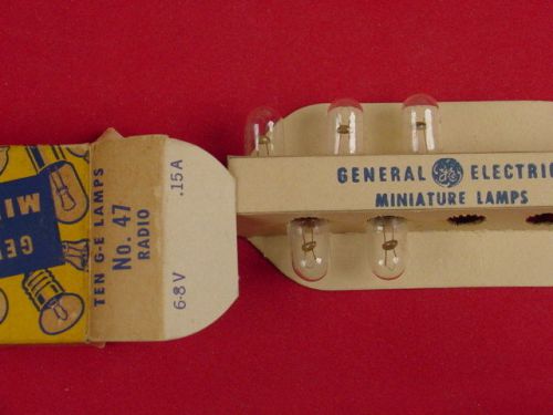 GENERAL ELECTRIC GE MINIATURE LAMPS NO 47 RADIO 5 BULBS NEW UNUSED