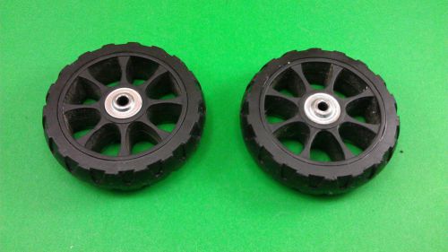 2 MINIATURE RUBBER WHEELS WITH BALL BEARINGS, DIAMETER 3-3/4&#034;, 1.0&#034; THICK