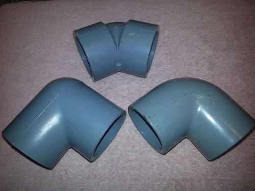 3 Lasco &amp; Spears Schedule 80 Sch CPVC 2&#034; Elbows (2) 90 &amp; (1) 45 USA F-437 F439