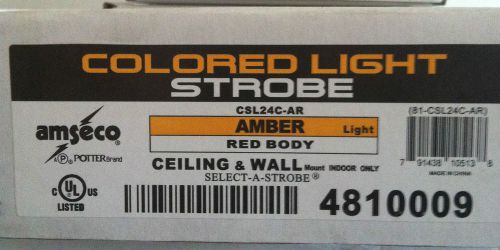 Brand New AMSECO POTTER CSL24CAR STROBE AMBER LENS RED BODY 24V