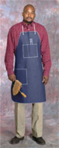 1348P1 - Commercial NAVY BLUE DENIM APRON - 28&#034; x 36&#034;, 1 BIG Pocket