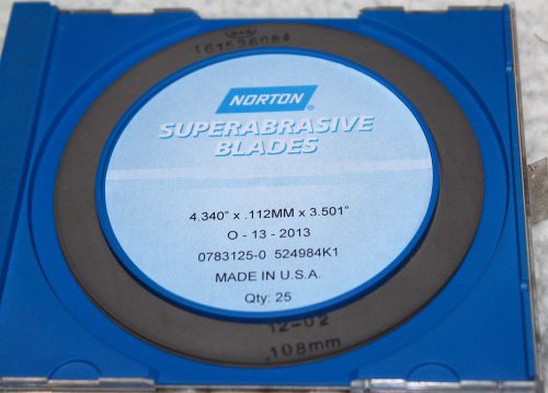 19 NORTON SUPERABRASIVE BLADES 4.34&#034; x .112MM x 3.501&#034; 0783125-0 524984K1