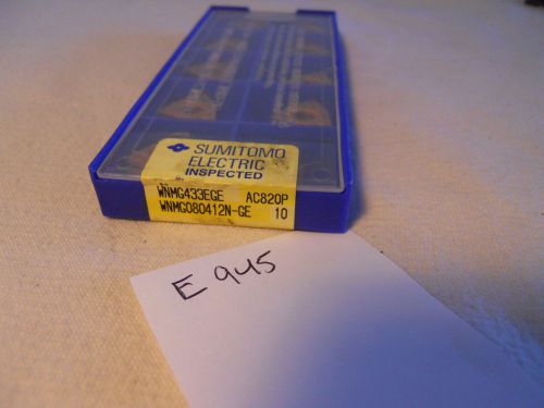 10 NEW SUMITOMO WNMG 433 EGE CARBIDE INSERTS. GRADE: AC820P (E945)