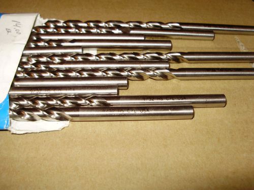 (12)  9/32 x 6-1/4&#034; Chicago Latrobe Straight Shank Taper Length Drill Bit - NEW