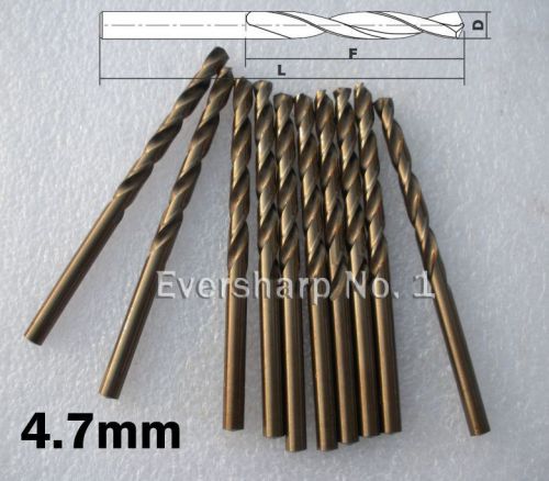 Lot 10pcs Cobalt Twist Drill Bits M35 HSS 4.7mm (.1850&#034;) Stainless Steel Drills