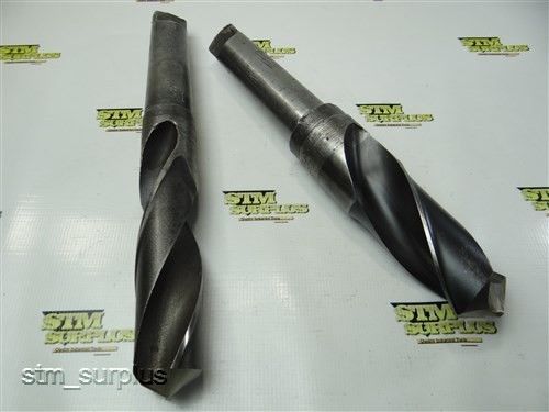 NICE PAIR OF HSS MORSE TAPER SHANK TWIST DRILLS 1-7/8&#034; &amp; 2-5/16&#034; WITH 5MT UTD