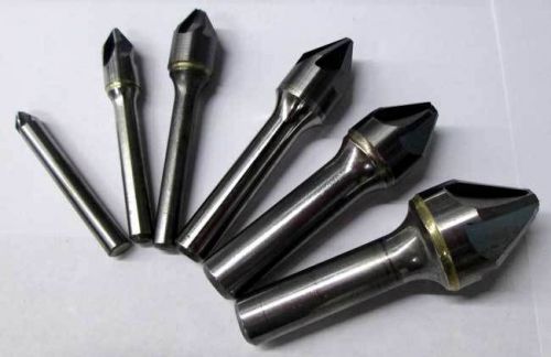 Made in usa 1/4, 3/8,1/2,5/8, 3/4, 1&#034; x 90 deg. 6 fl carbide countersink set for sale