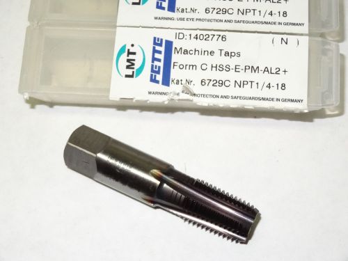 Lmt-fette 1/4&#034; - 18 npt 5fl modified bottoming hss-e-pm pipe tap al2-plus 12142 for sale