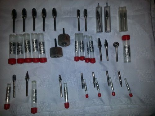 Lot of 21 Tungsten carbide burrs rotary file die grinder FLEXOVIT HIGH END 1/4&#034;