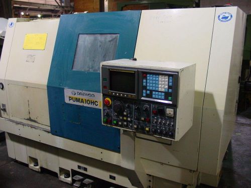 19.7&#034; Swg 20.7&#034; cc Daewoo Puma 10HC CNC LATHE, Fanuc 0T, 10&#034; chk., Tailstck