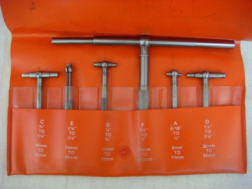 STARRETT 6 PIECE TELESCOPING GAGE SET 5/16&#034;-6&#034; MODEL # S579H EXCELLENT CONDITION