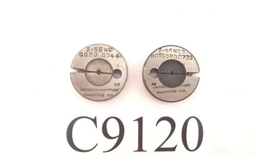 2 - 56 NC THREAD RING GAGE GO PD .0744 NO GO PD .0729 LOT C9120