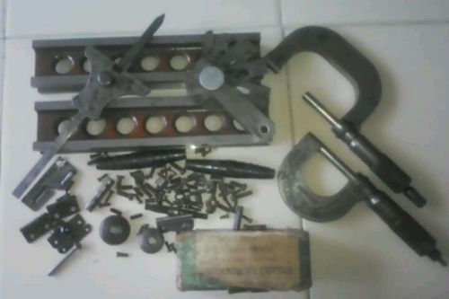 Vintage brown &amp; sharpe machinist tool lot micrometer, scratch and feeler gages for sale