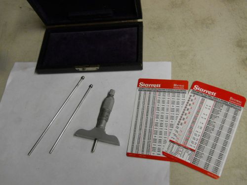 Millers Falls Co. #31 Depth Gage 1-3&#034; w/box and Starrett metric &amp; decimal charts