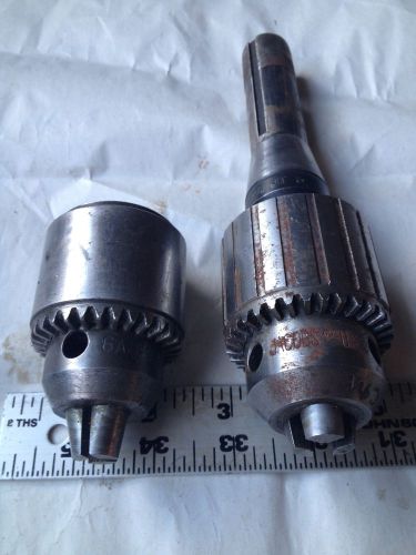 MACHINIST LATHE TOOL LOT OF 2 JACOBS CHUCKS #6A &amp; #34-06