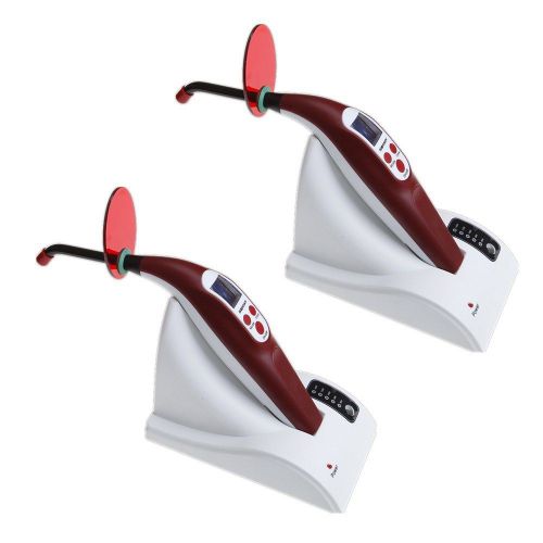 2pc US Dental wireless LED Curing Light Lamp Treatment Orthodontics T2 Red