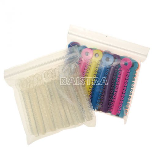 2 Packs Dental Orthodontic Ligature Ties Clear + Multi-Color 1014pcs/pack