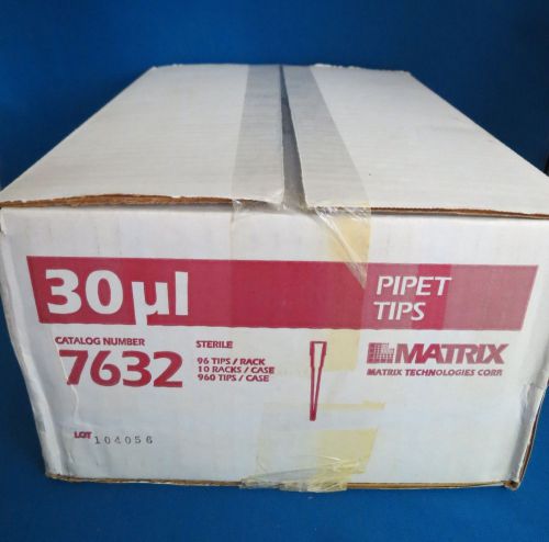 New Case Matrix Technologies 30 uL Pipet Tips  # 7632 Qty 960