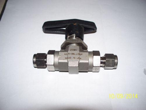 PARKER BALL VALVE  1/4&#034; TUBING 4Z(A)-B6LJ-SSP STAINLESS STEEL B SERIES