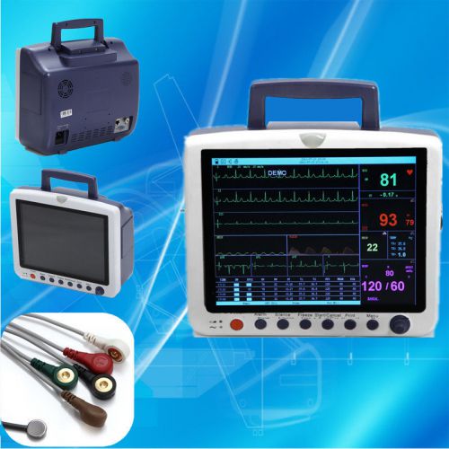 12-inch ICU CCU 6-Parameter  NIBP SPO2 ECG TEMP RESP PR Patient Monitor 7-lead