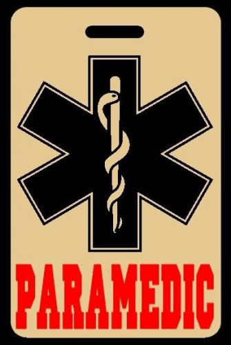 Tan paramedic luggage/gear bag tag - free personalization - new for sale