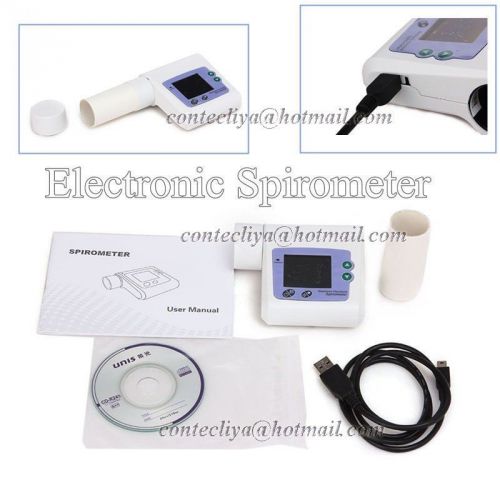 On Sale!!CE Digital VC Lung Spirometer PEF FEFV1 FEF lung volume,Free Software